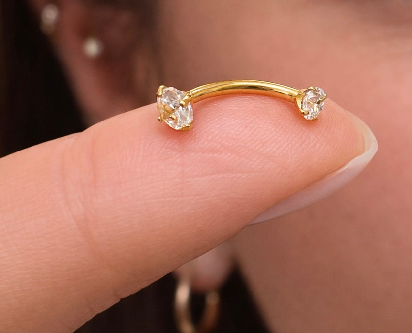 Eyebrow/ Rook titanium piercing 1.2/8mm