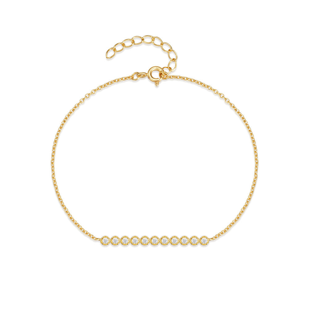 925 Sterling Silver Zircon Charm Bracelet