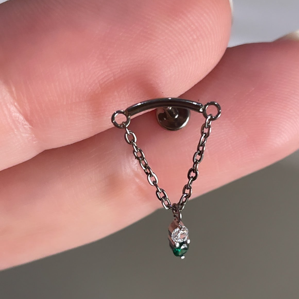 Titanium Kyveli Flatback Labert Piercing With Two Bars (8mm,6mm)