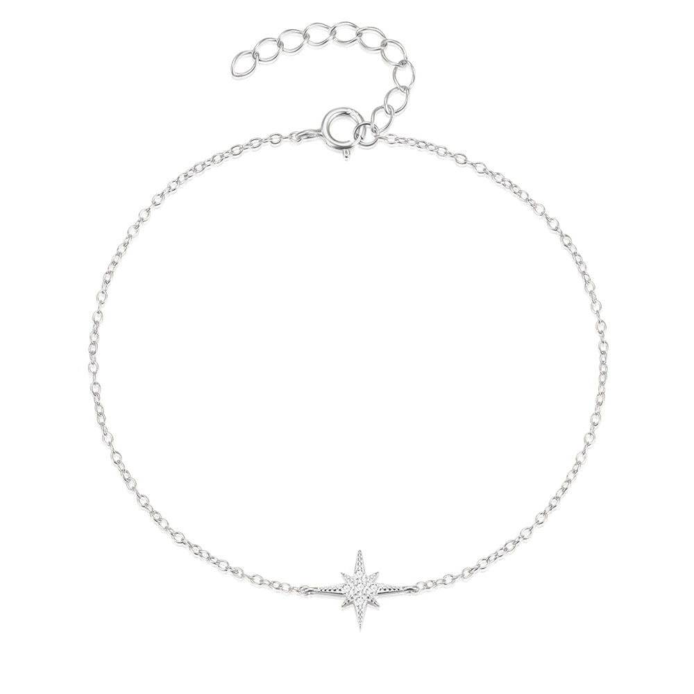 925 Sterling Silver Shooting Star Bracelet (20cm)