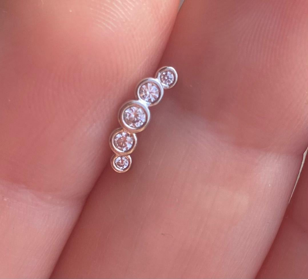 Flat back earring 8mm suitable for helix piercing.