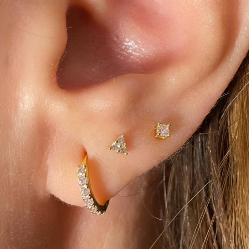 925 Silver Sterling Earring Set of (three) Pcs