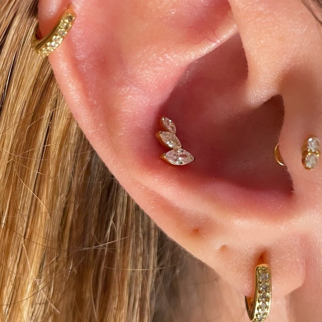 Titanium Kyveli FlatBack Labert Piercing With Two Bars (8mm,6mm)