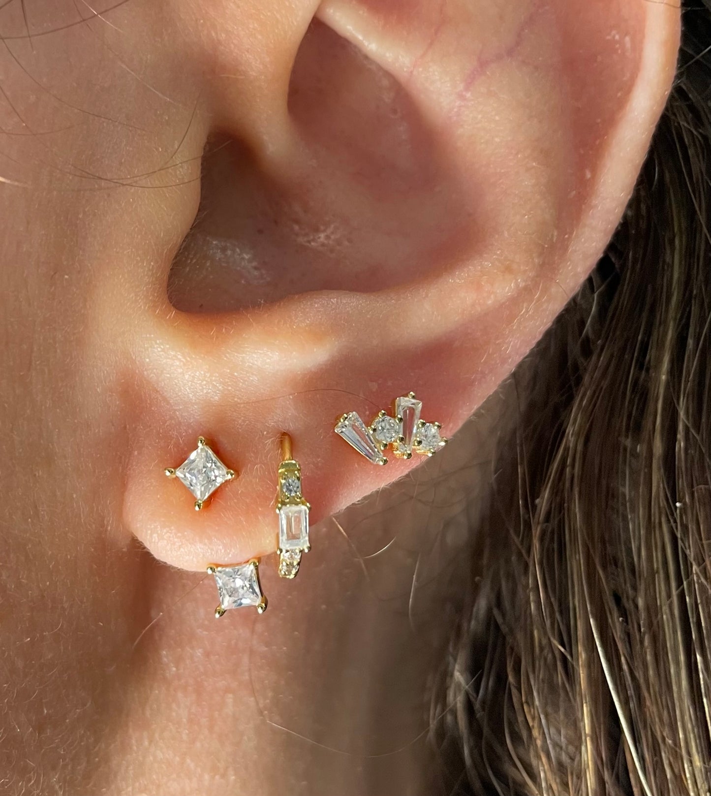 925 sterling silver gold plated set of 3 pcs