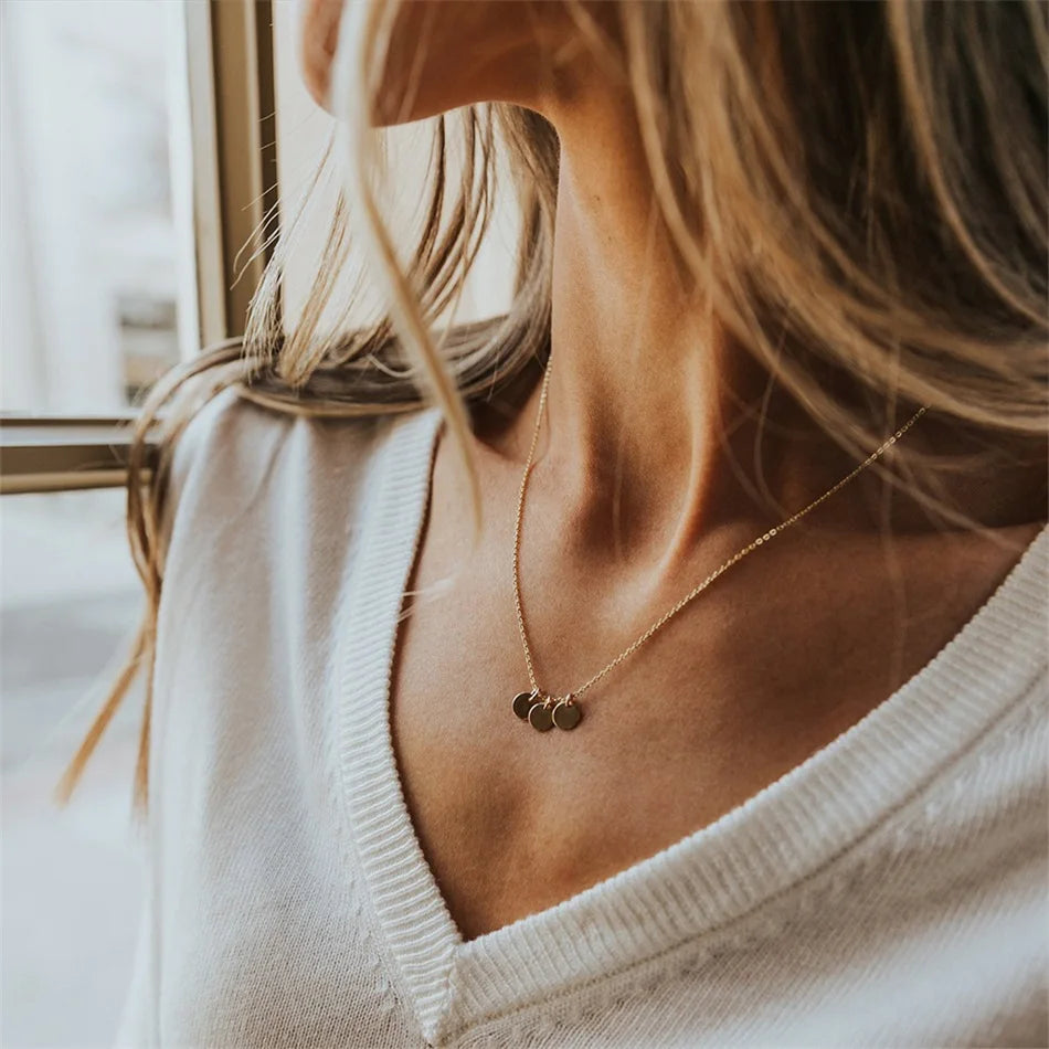 Blank Disc Coin Necklace