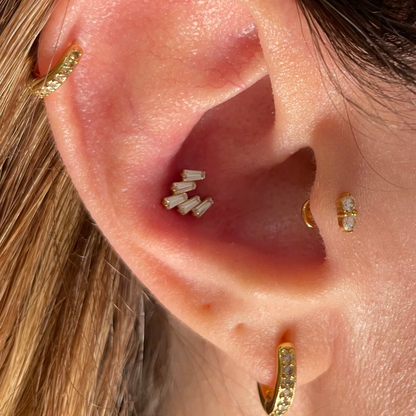 Titanium Evangelia FlatBack Labert Piercing With Two Bars (8mm,6mm)