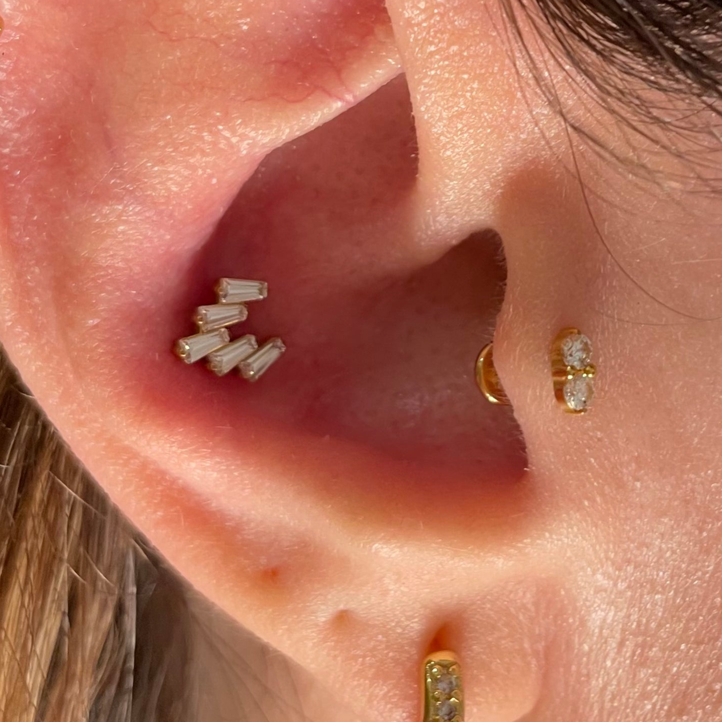 Titanium Evangelia FlatBack Labert Piercing With Two Bars (8mm,6mm)