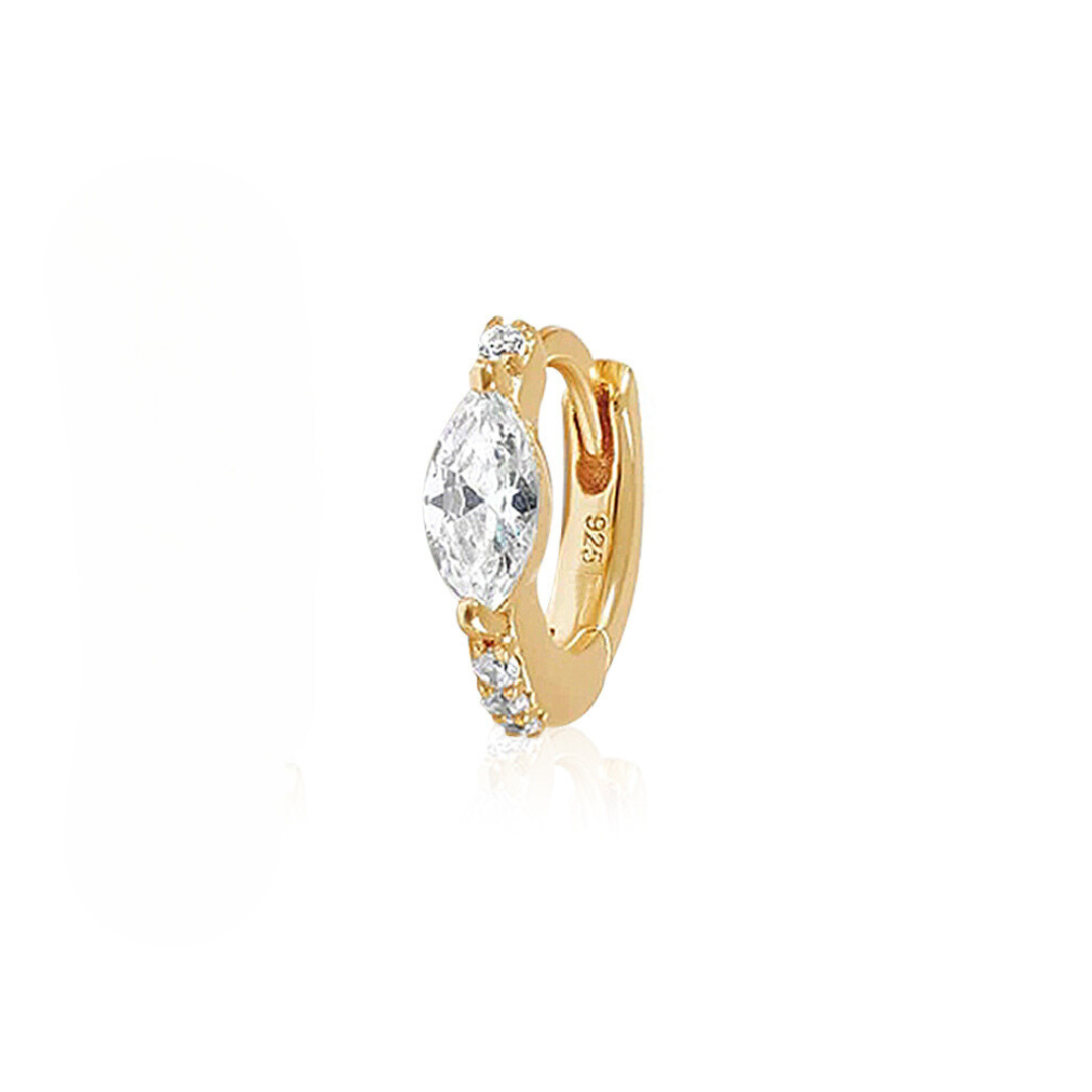 925 Sterling Silver CZ Zircon Huggie Earrings ( one piece )