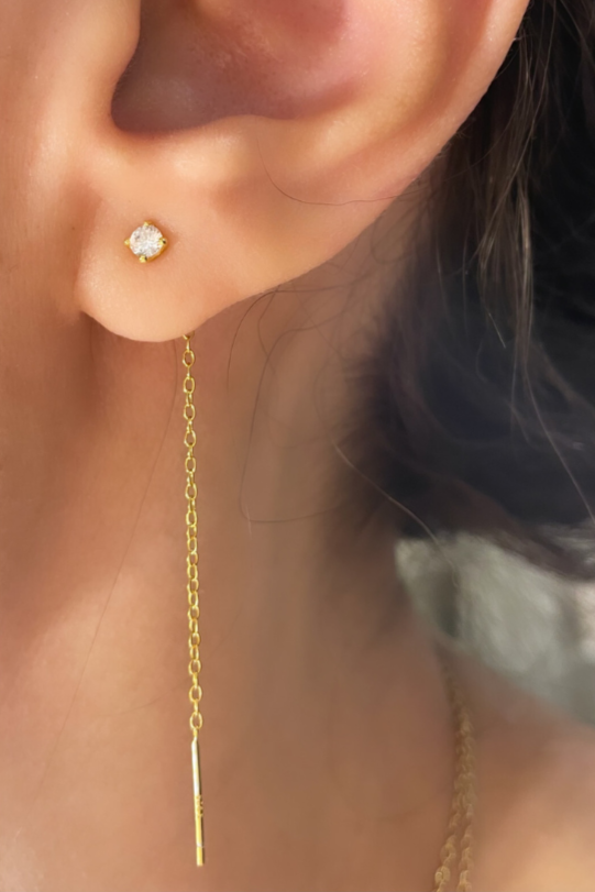 Long Link Chain Tassel 925 Sterling Silver ( one piece )