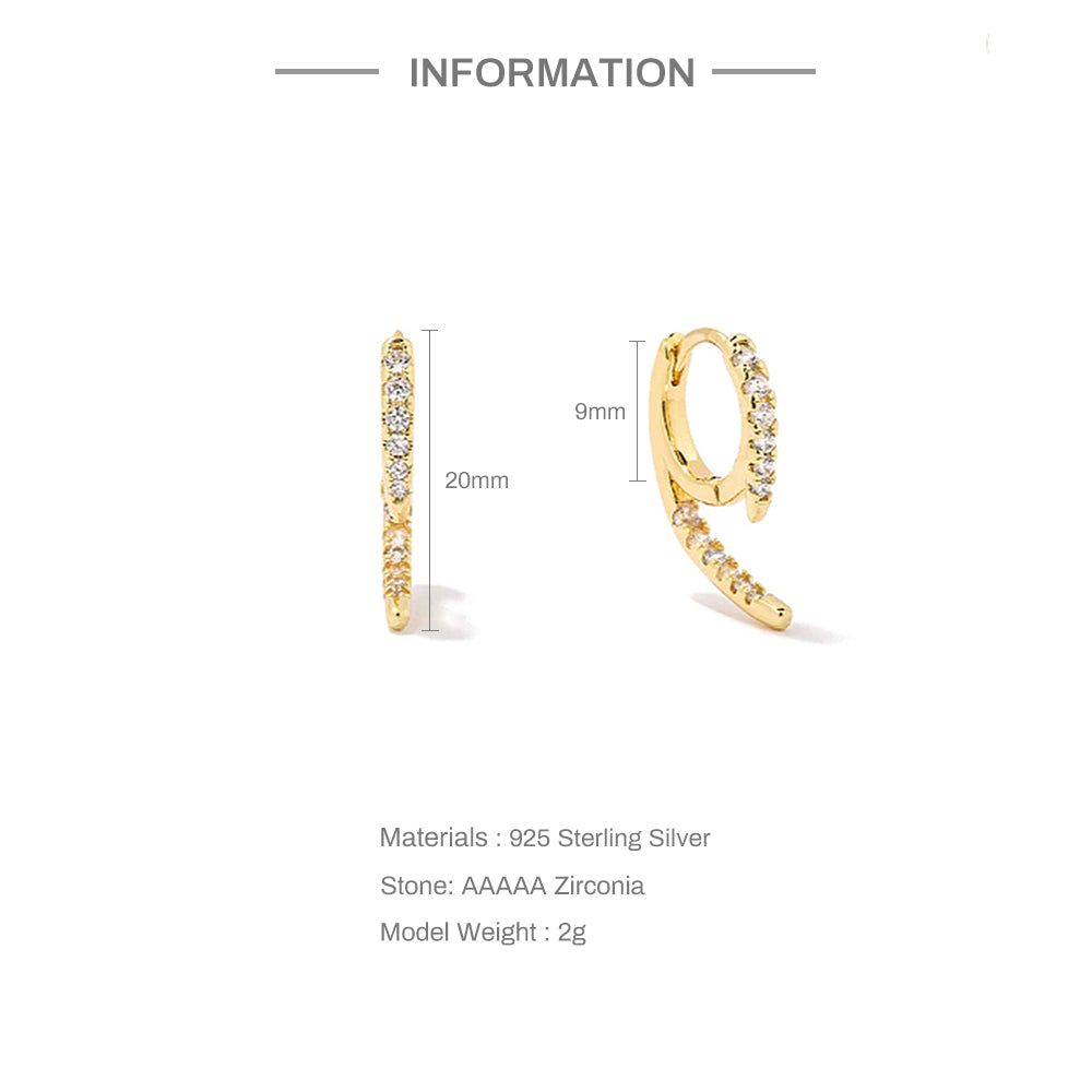925 Sterling Silver g-shaped Earring ( one piece )
