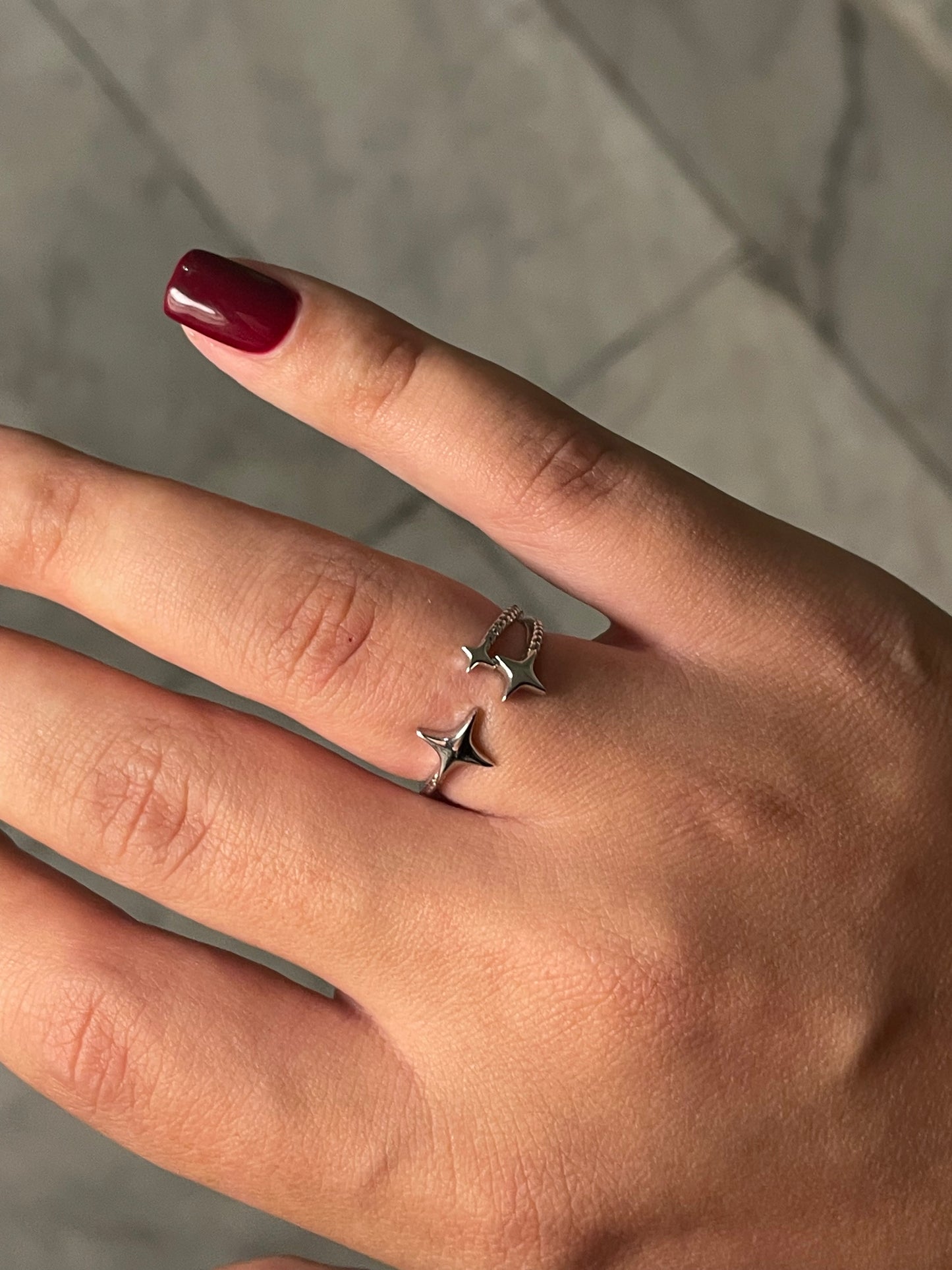 925 Sterling Silver Simple shooting star Ring Adjustable