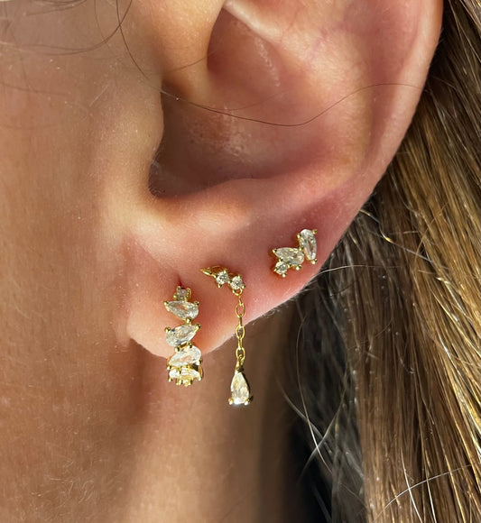 925 Sterling Silver 3pcs Earring Set (Tear Drop)