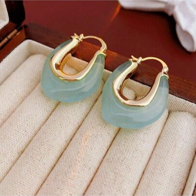 1pair Fashionable U-Shaped Earrings For Daily Wear
