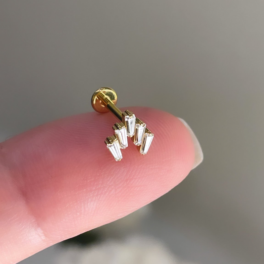 Titanium Evangelia FlatBack Labert Piercing With Two Bars (8mm,6mm)