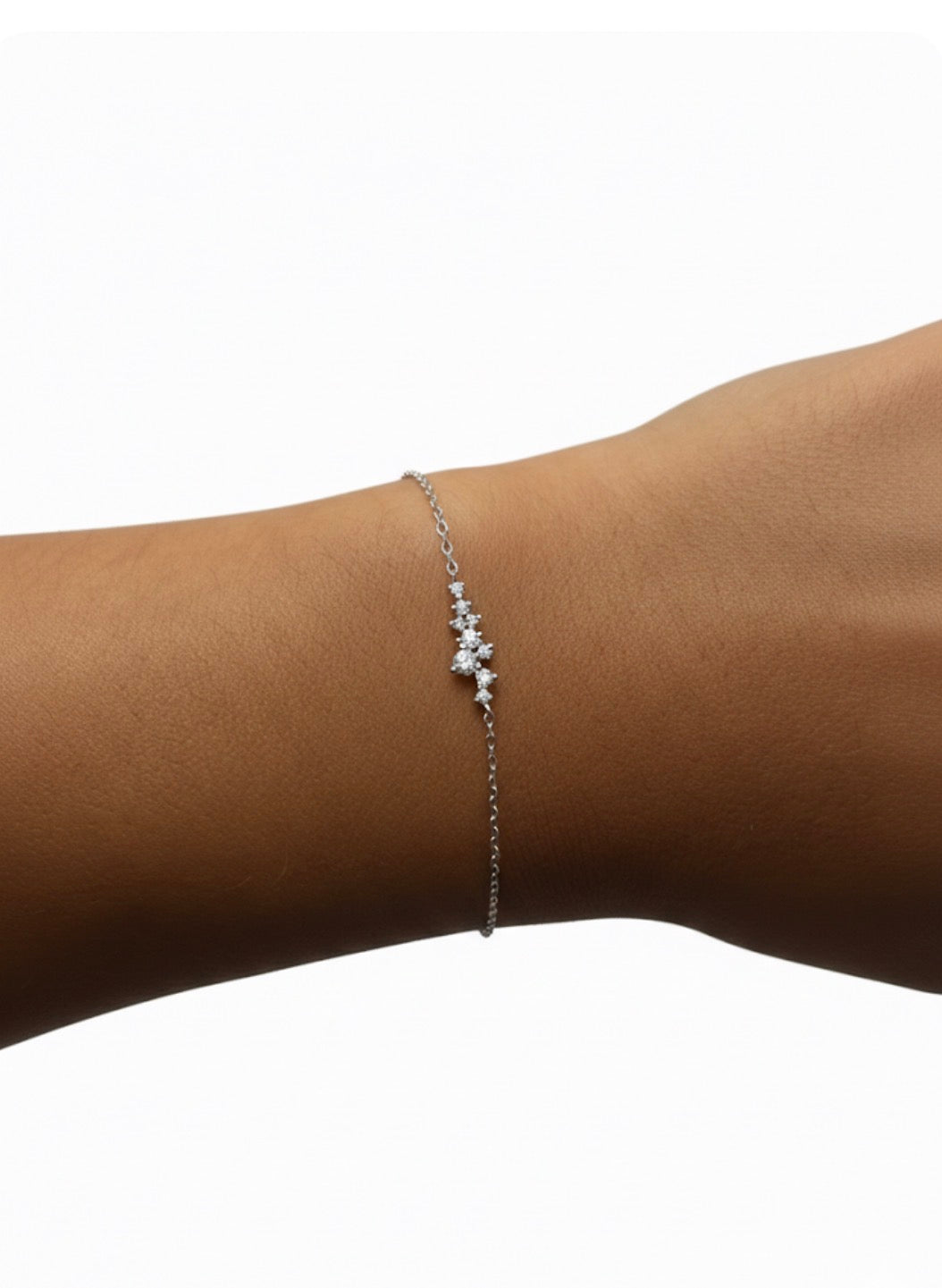 925 Silver Sterling 18K Gold Plated Bracelet Multi Zircon