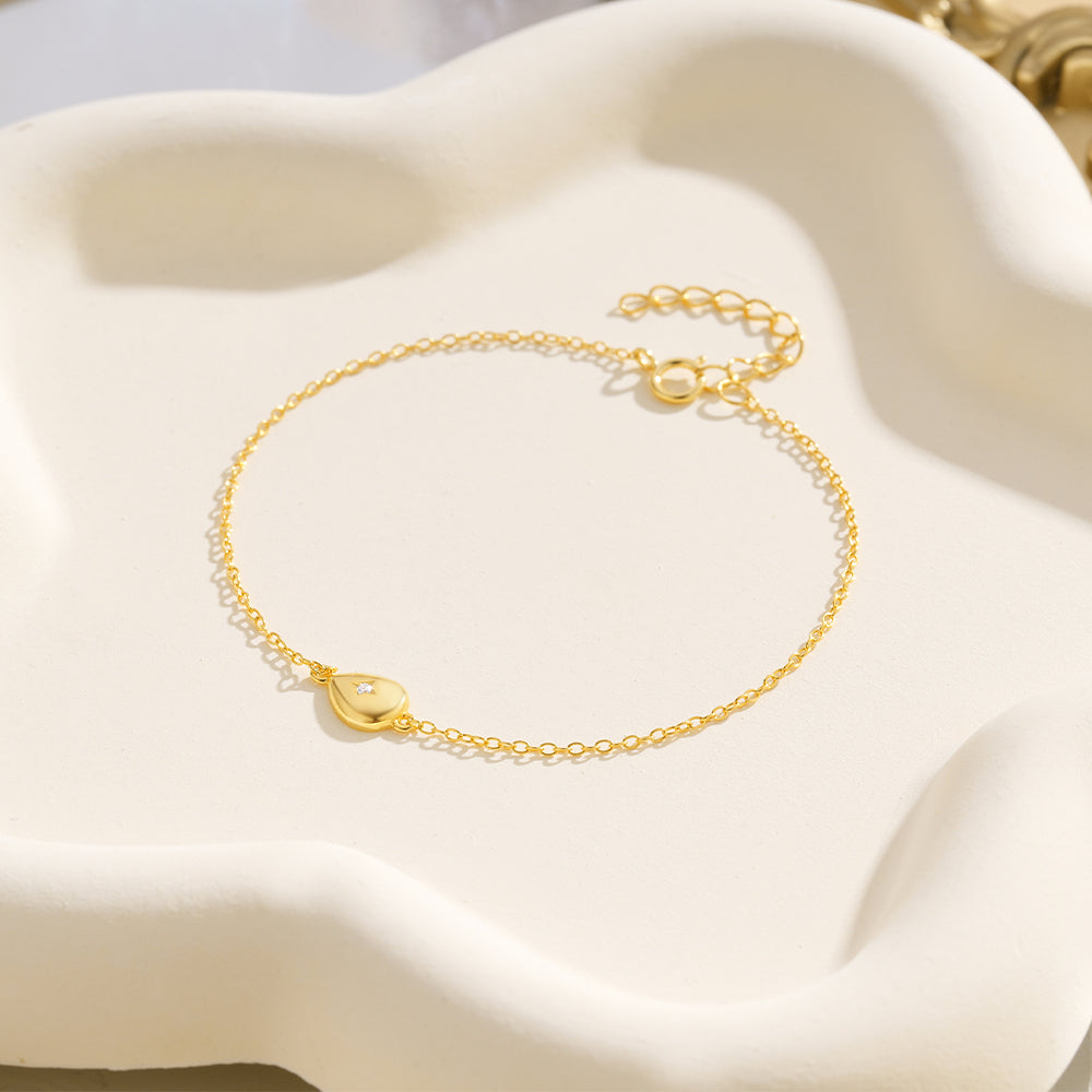 925 Sterling Silver Water Drop Bracelet (20cm)