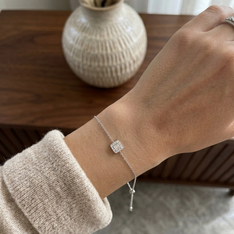 925 Sterling Silver Cubic 5A Zircon Bracelet