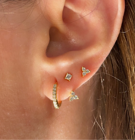 925 sterling silver 18k plated trinity set of 3pcs