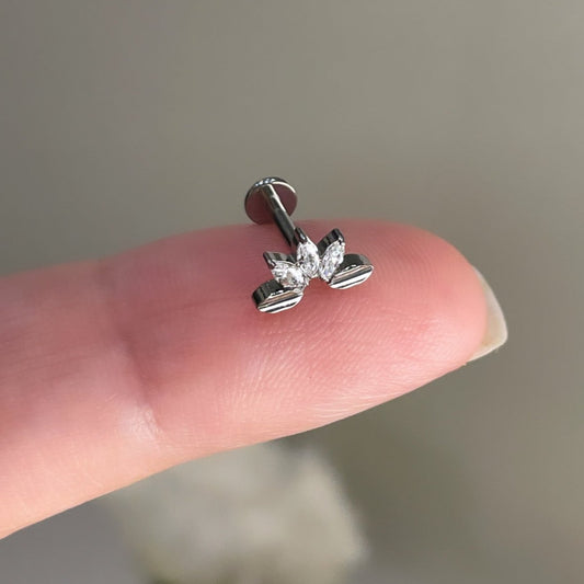 Titanium Eleni FlatBack Labert Piercing With Two Bars (8mm,6mm)