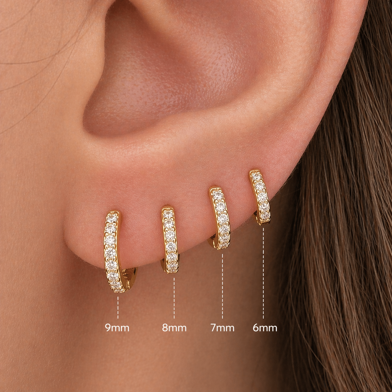 925 Sterling Silver  Basic Hoop Earrings ( one piece )