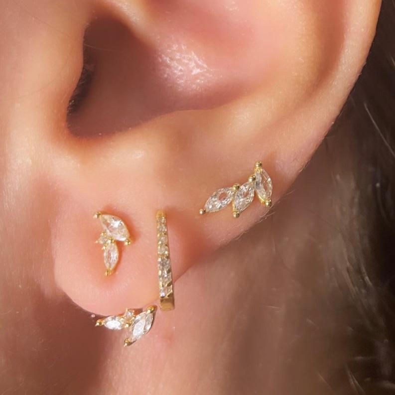925 Sterling Silver Floral Set of 3pcs