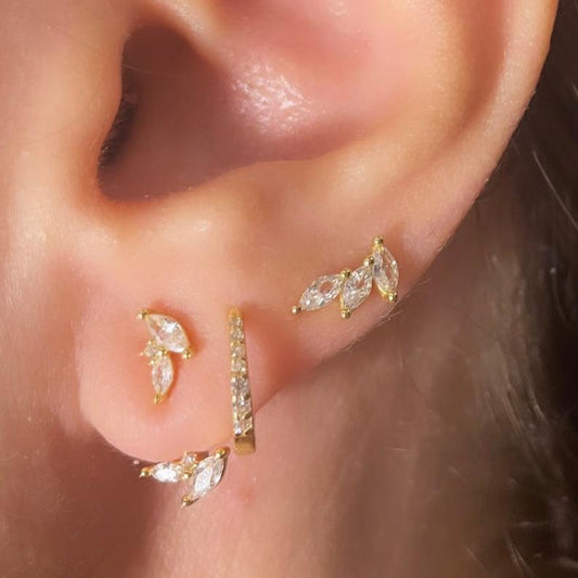 925 Sterling Silver Floral Set of 3pcs