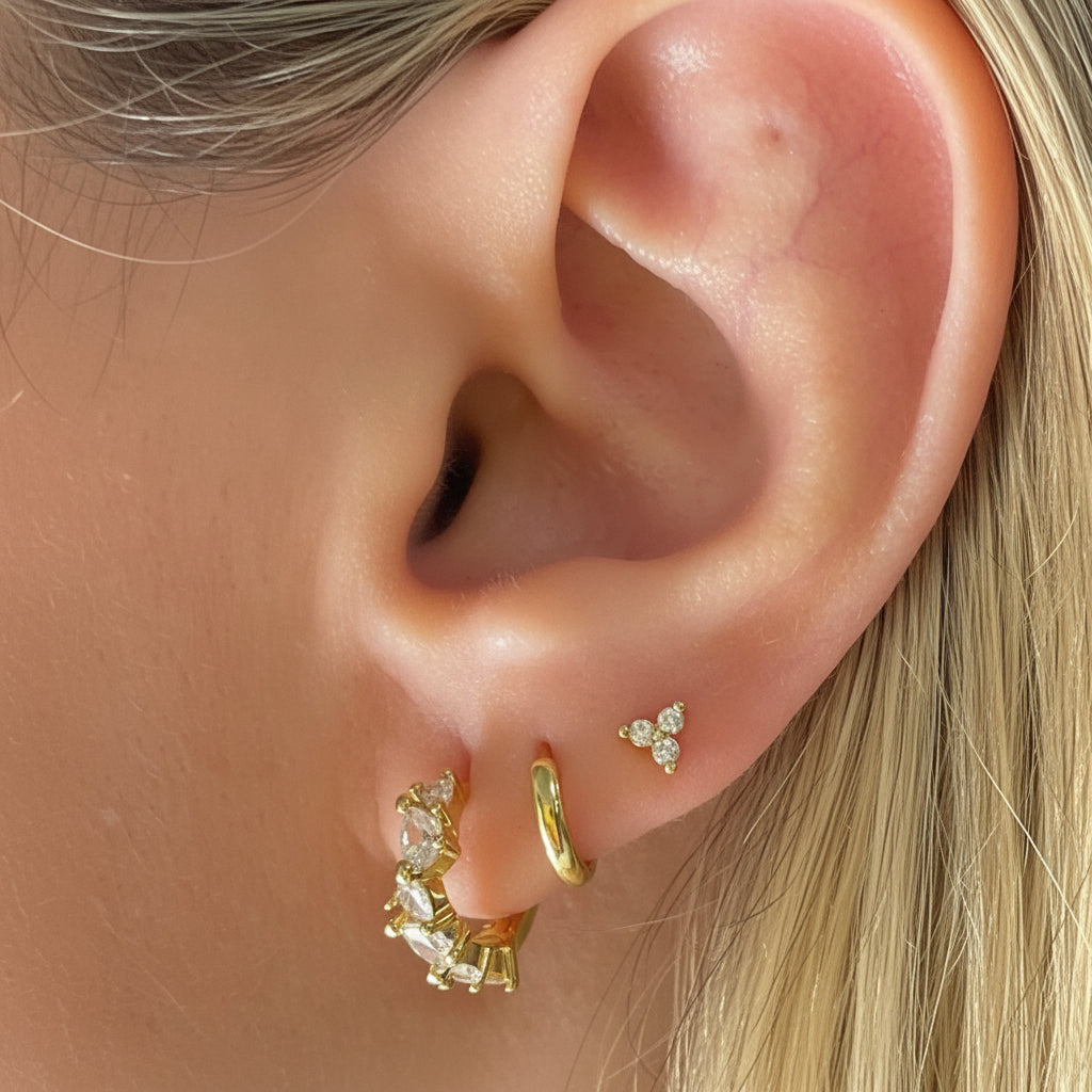 925 sterling silver golden trio sparkle 3 pcs set