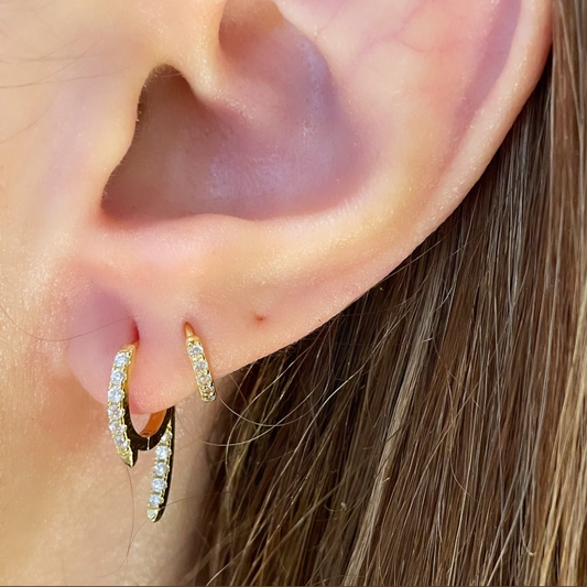 Set of two 925 sterling silver (G shape,Hoop 7mm).