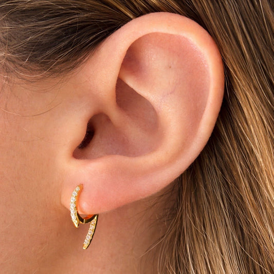 925 Sterling Silver g-shaped Earring ( one piece )