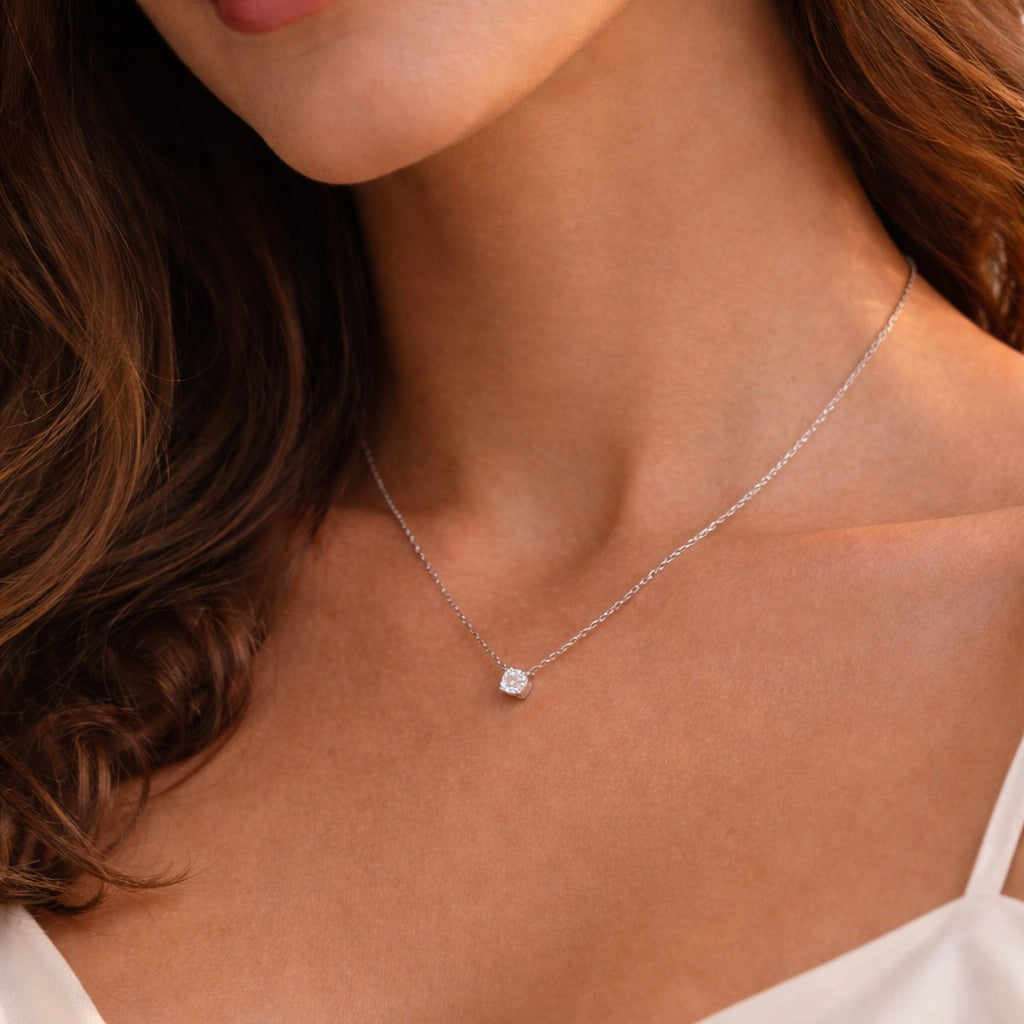 925 Silver Sterling 5A Zircon Necklace