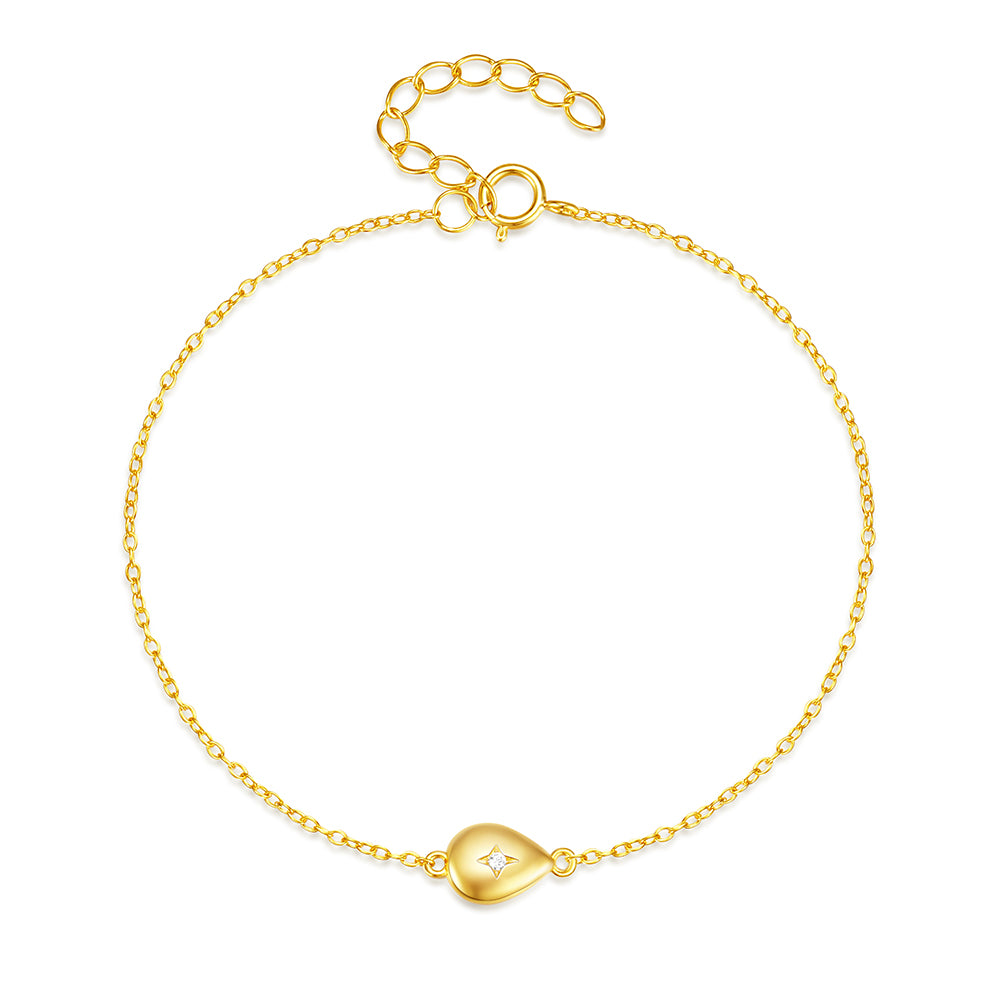 925 Sterling Silver Water Drop Bracelet (20cm)
