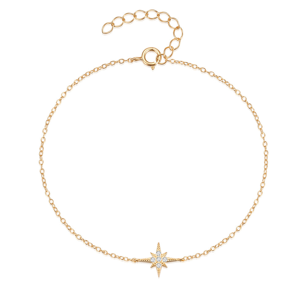 925 Sterling Silver Shooting Star Bracelet (20cm)