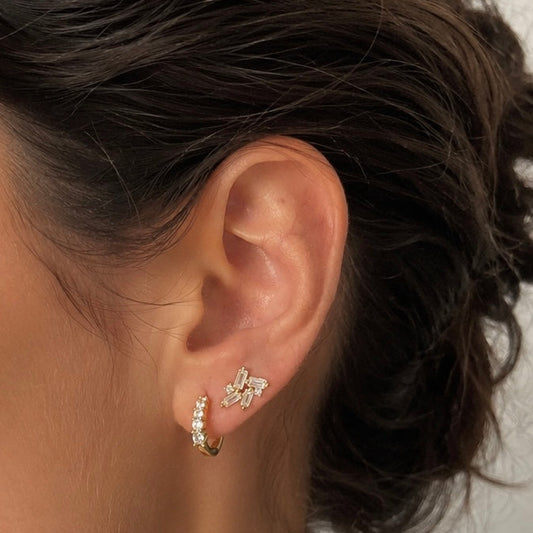 Aurora Luxe Stack of 2 pcs classic hoop and classic stud 925 sterling silver