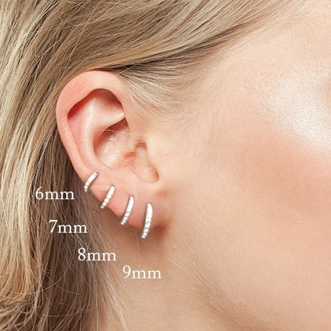925 Sterling Silver  Basic Hoop Earrings ( one piece )