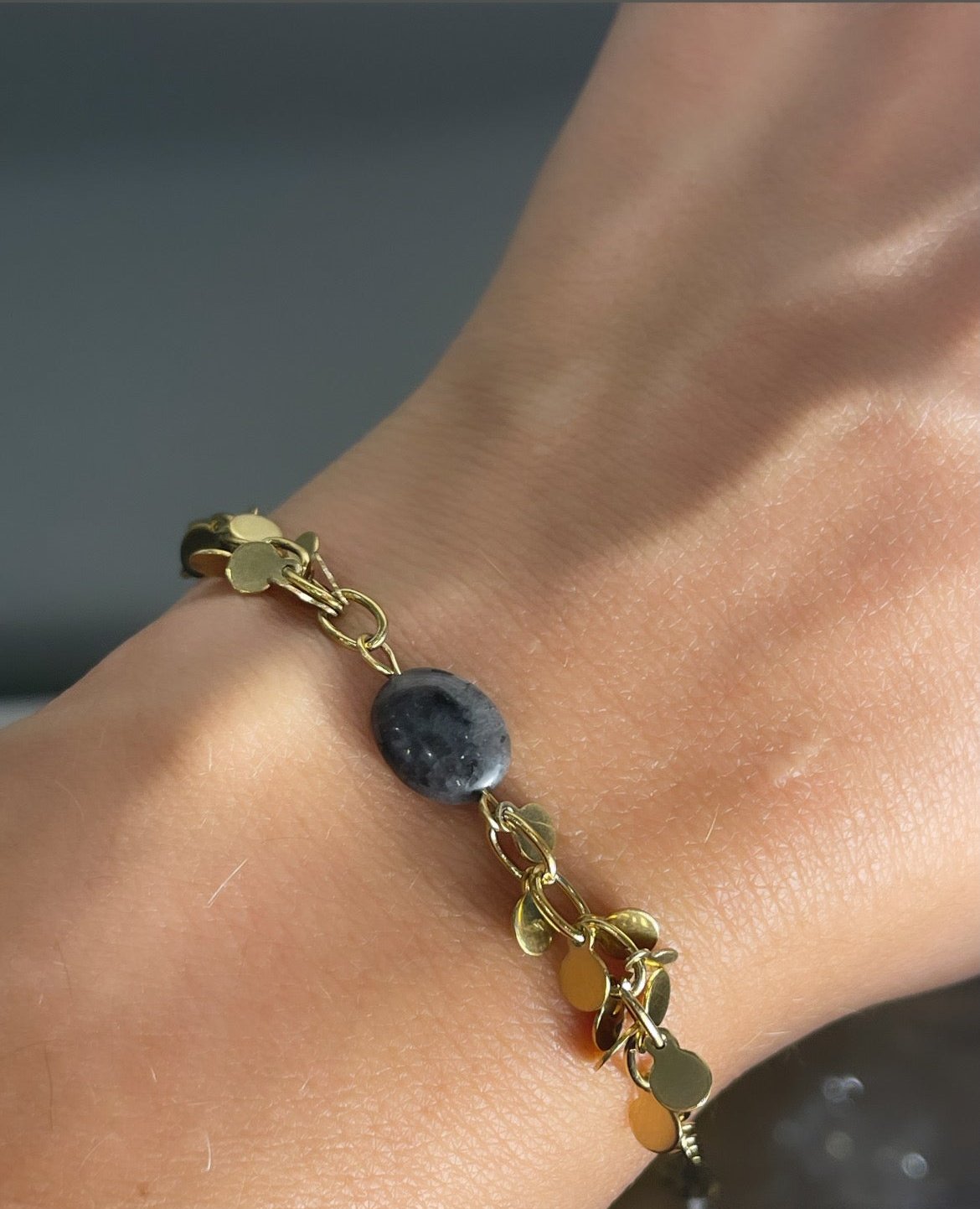 Natural Stone, French Vintage Handmade Bracelet
