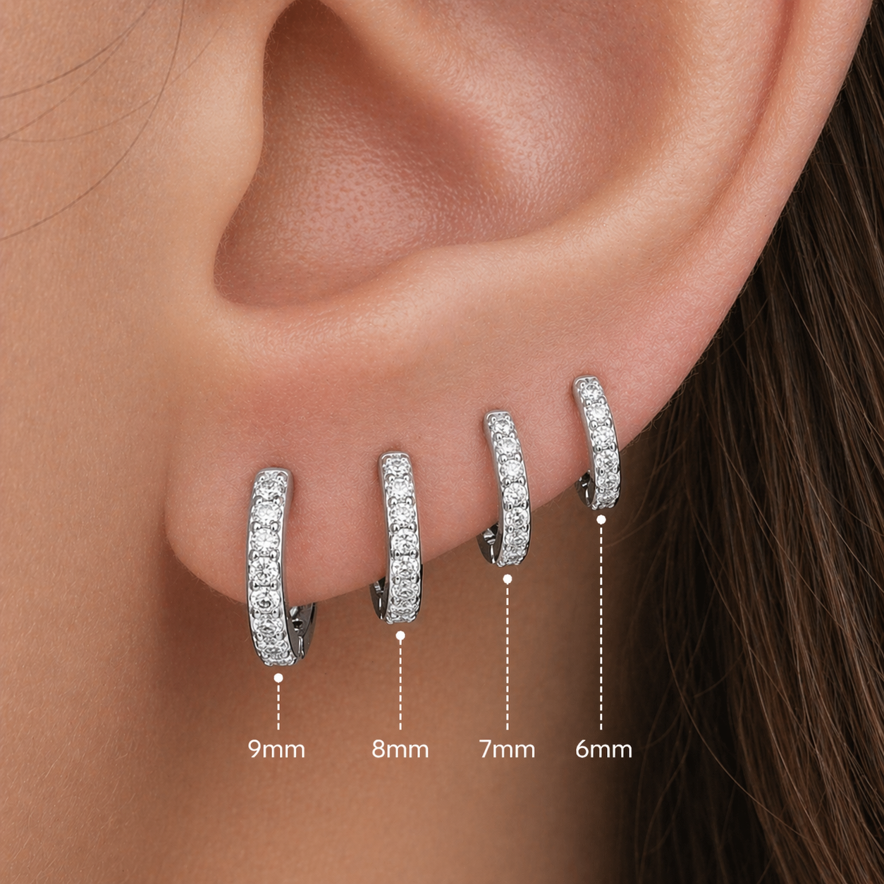 925 Sterling Silver  Basic Hoop Earrings ( one piece )