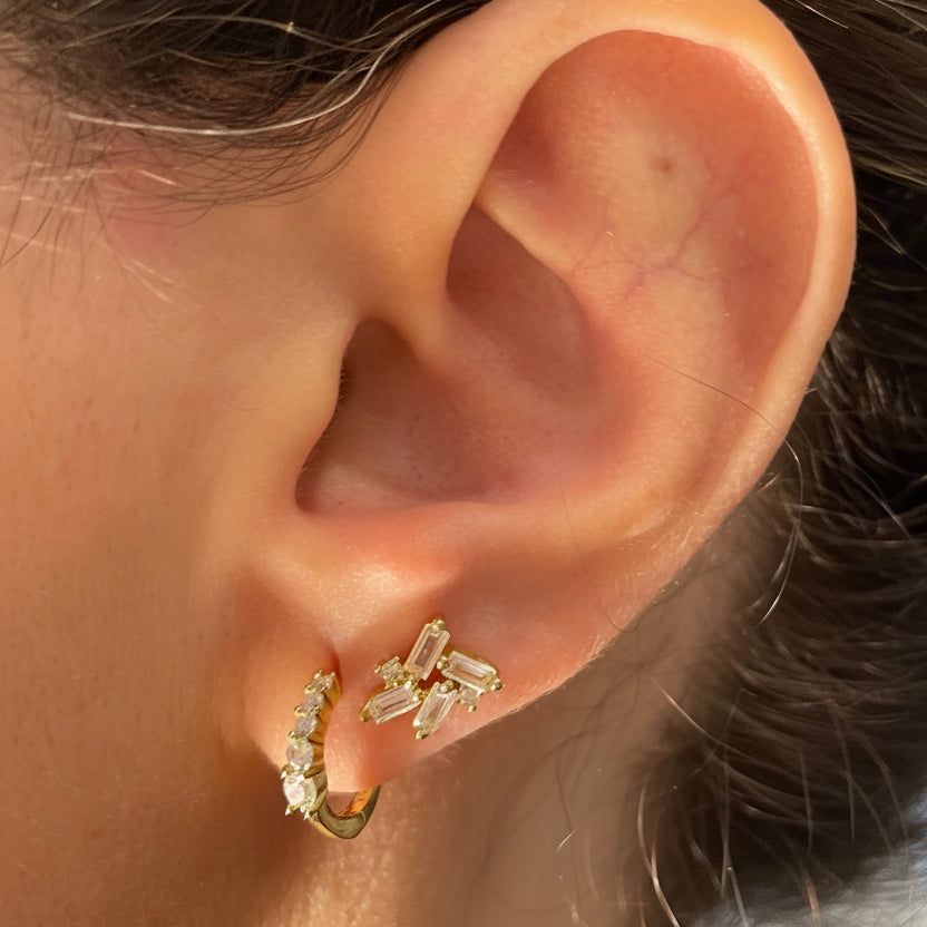 Aurora Luxe Stack of 2 pcs classic hoop and classic stud 925 sterling silver