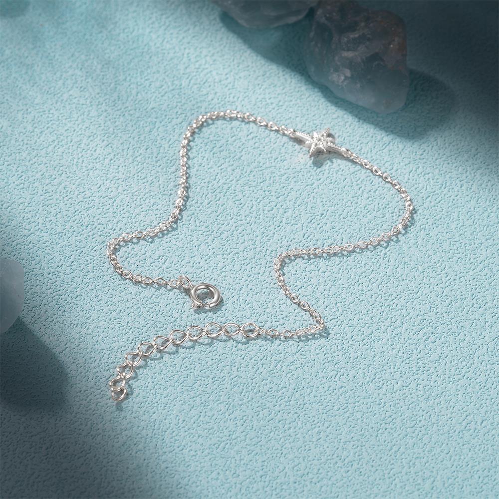 925 Sterling Silver Shooting Star Bracelet (20cm)