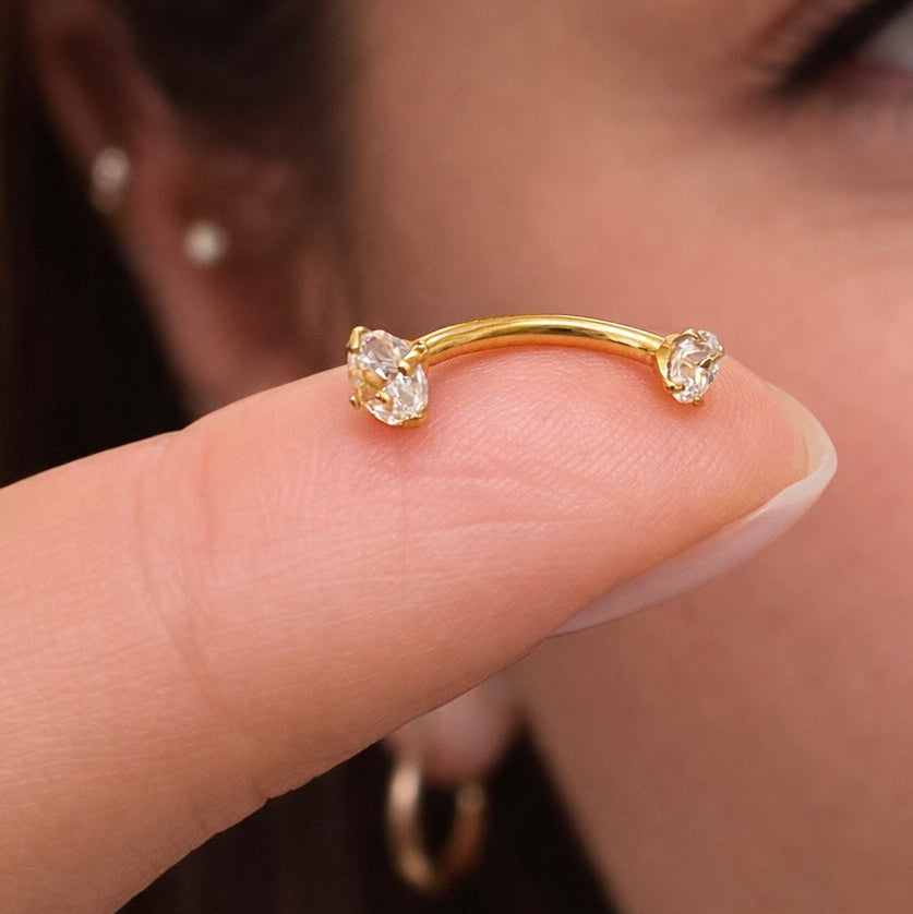 Eyebrow/ Rook titanium piercing 1.2/8mm