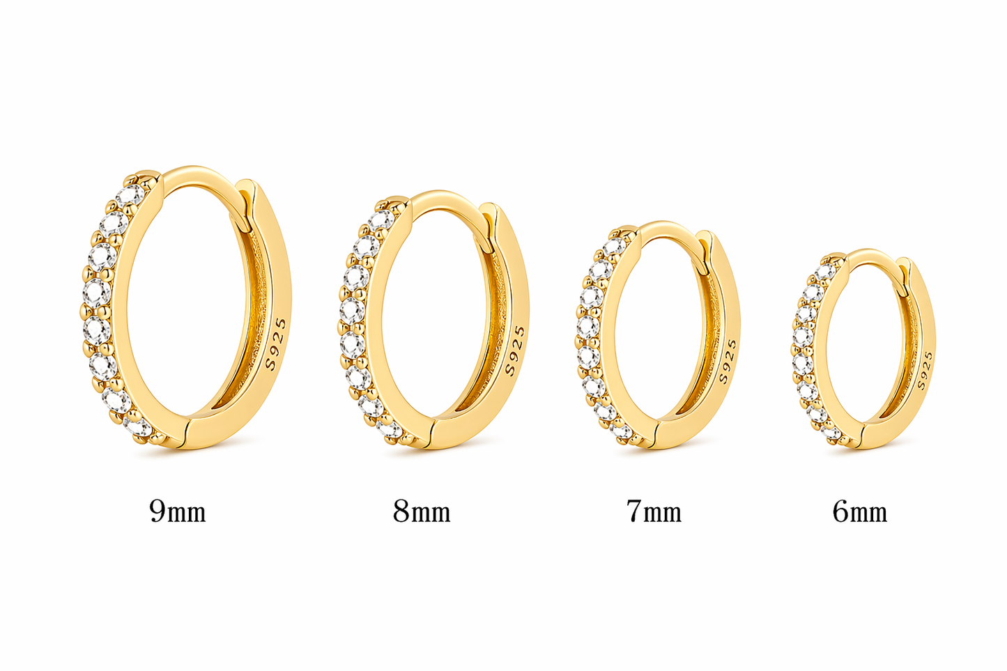 925 Sterling Silver  Basic Hoop Earrings ( one piece )