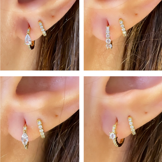 925 sterling silver set of two earring