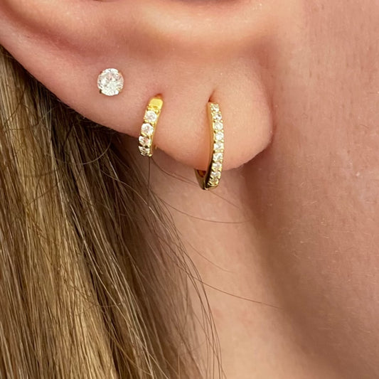 925 Sterling Silver 3PCS Set (8mm-6mm-stud)