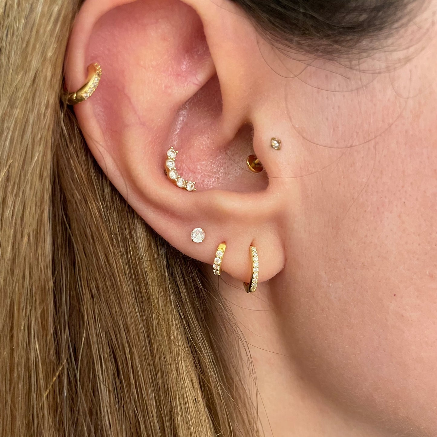 925 Sterling Silver 3PCS Set (8mm-6mm-stud)