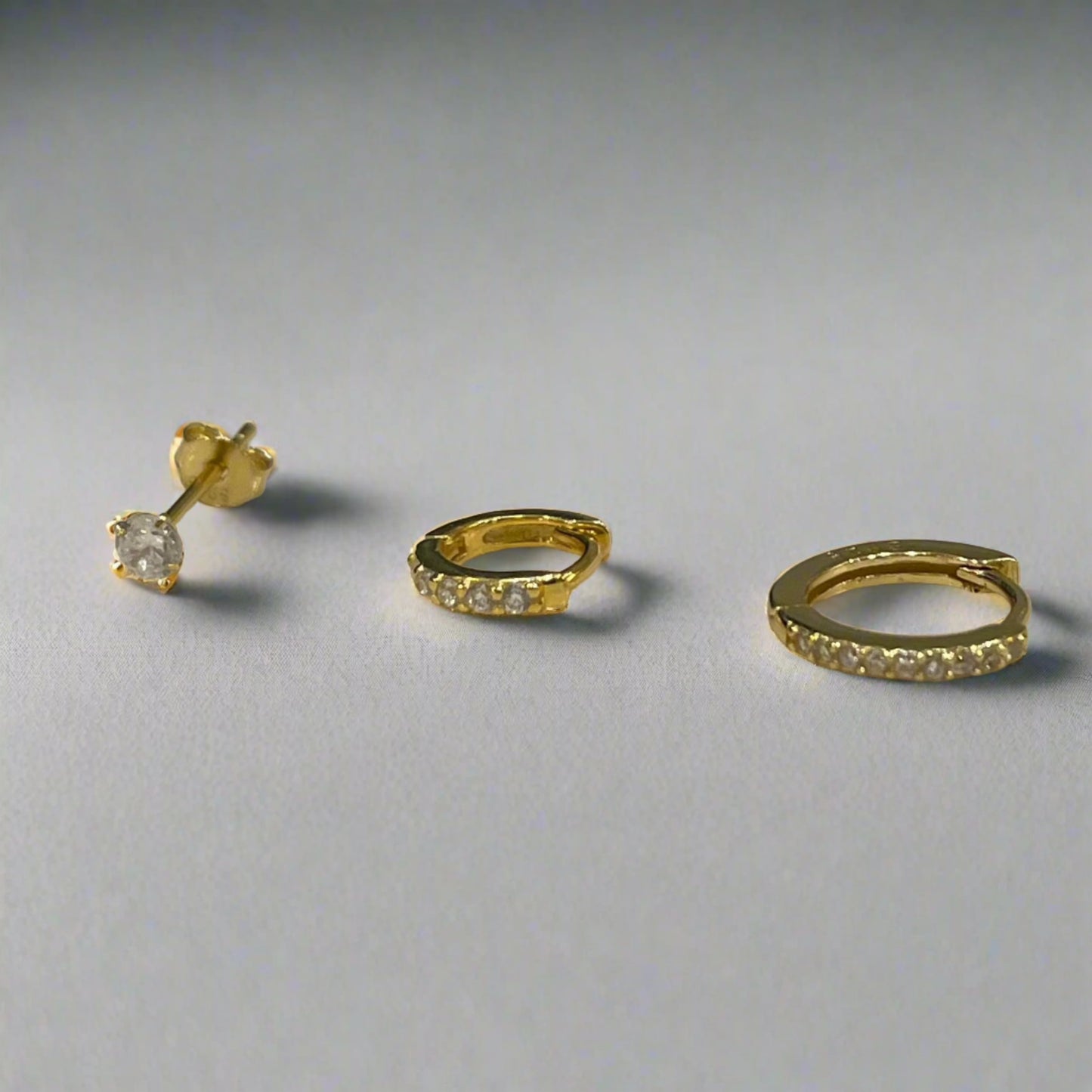 925 Sterling Silver 3PCS Set (8mm-6mm-stud)