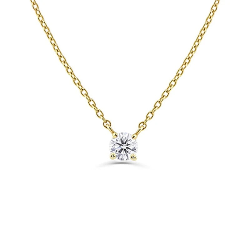 925 Silver Sterling Crystal Zircon Necklace (3.5mm Stone)