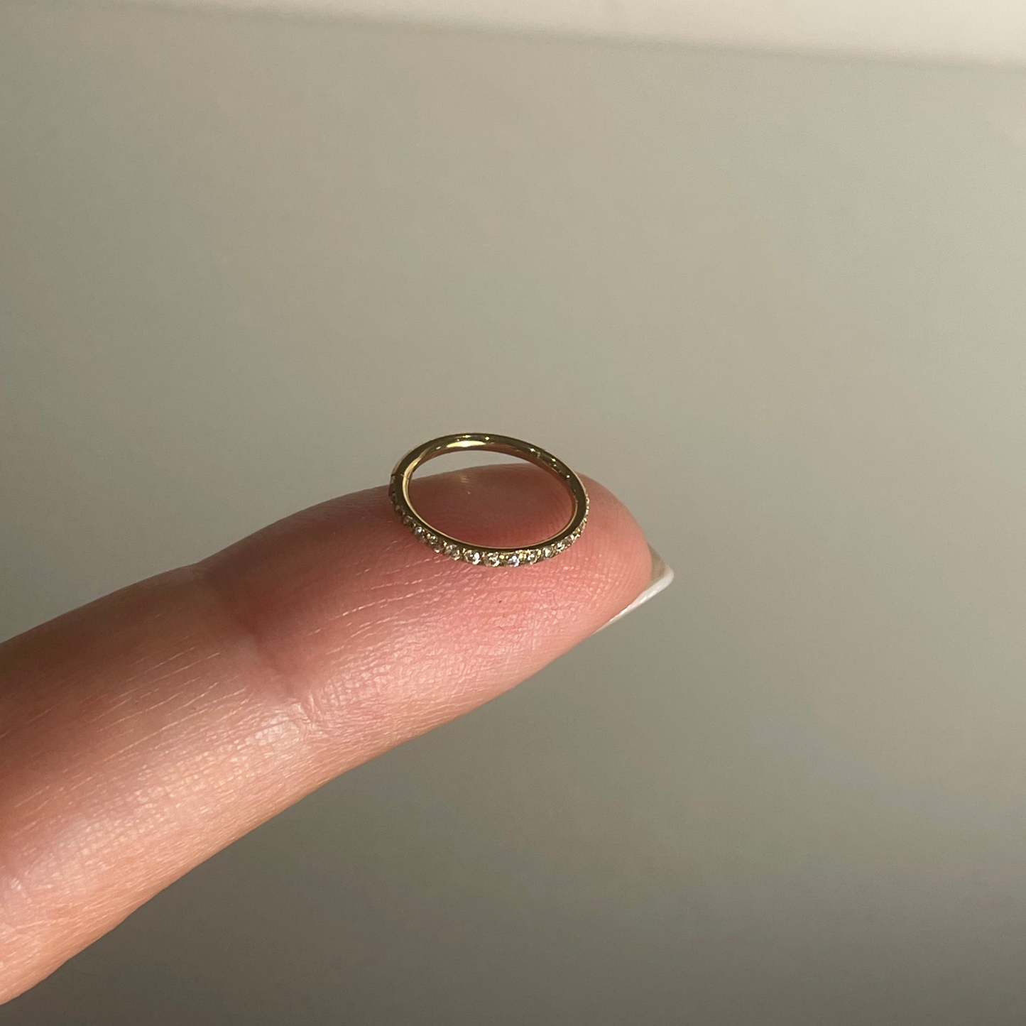 Surgical Steel Cz Zircon Single Hoop Conch  (1.2mmx10mm)