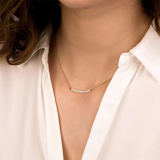 Imitation Pearls Pendant Necklace
