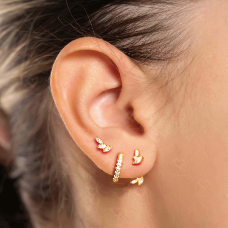 925 Sterling Silver Floral Set of 3pcs
