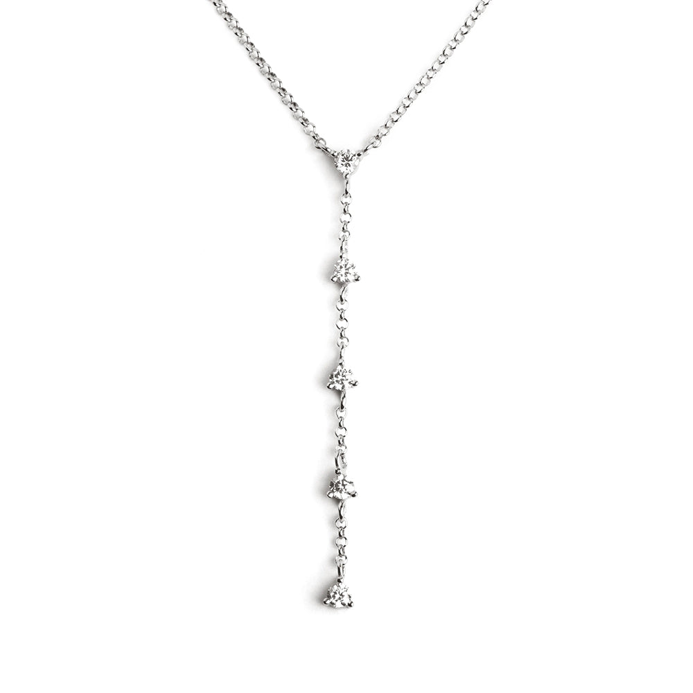 925 Sterling Silver Minimalist Y-shaped  Necklace 18K Gold Plated
