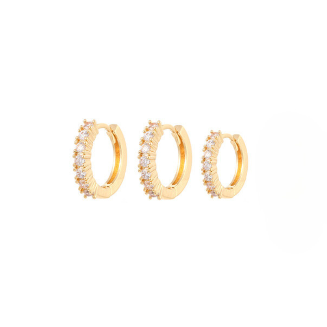 9mm 8mm 7mm Flower Higgle  CZ Zircon Hoops ( One Piece )